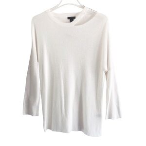Halogen NWOT Sweater Cut Out Shoulder Cream Medium